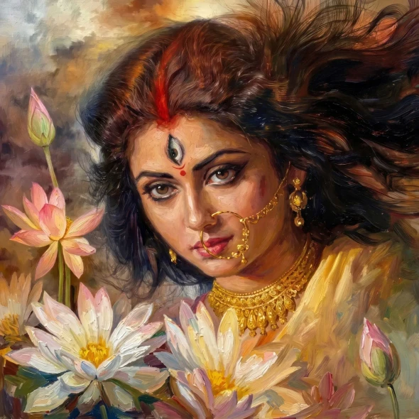 Divine Lotus Radiance (PRT-15697-125223) - Canvas Art Print - 60in X 60in