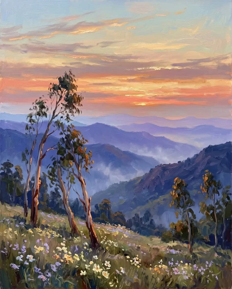 Twilight In The Nilgiris (PRT-15697-125454) - Canvas Art Print - 48in X 60in