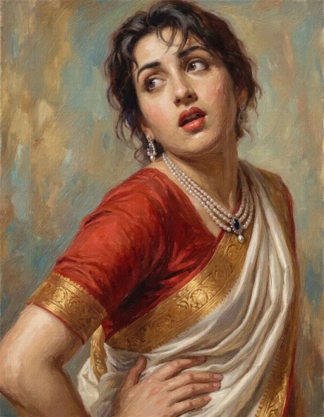 Gaze Of Pearl Grace (PRT-15697-125556) - Canvas Art Print - 47in X 60in