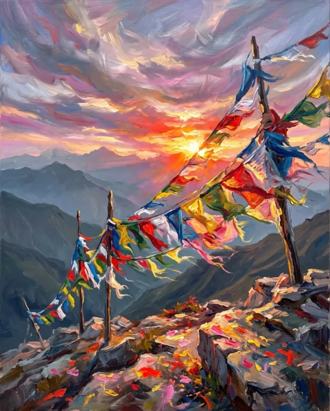 Ridge Winds And Prayers (PRT-15697-125441) - Canvas Art Print - 48in X 60in
