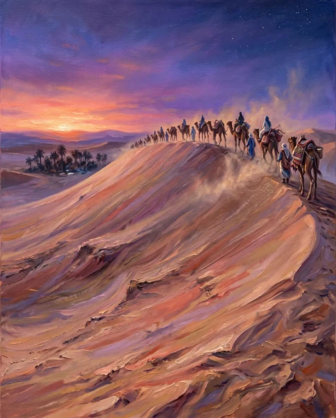 Silent Passage At Twilight (PRT-15697-125425) - Canvas Art Print - 48in X 60in