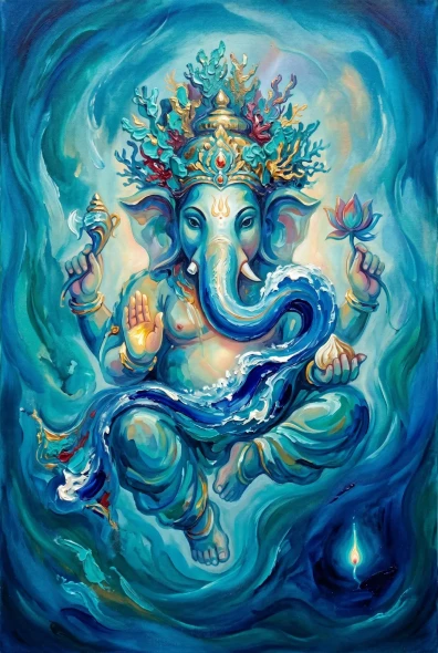 Oceanic Form Of Divine Grace (PRT-15697-125739) - Canvas Art Print - 40in X 60in