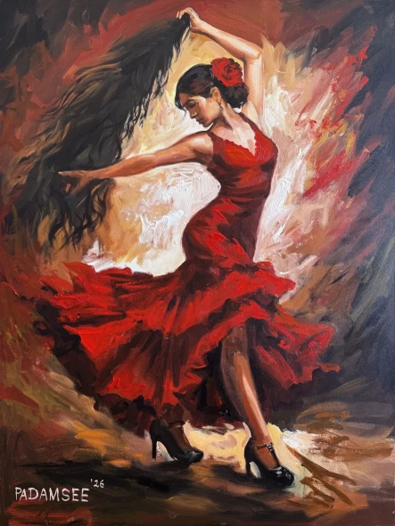 Inferno In Silk (PRT-18703-125806) - Canvas Art Print - 36in X 48in