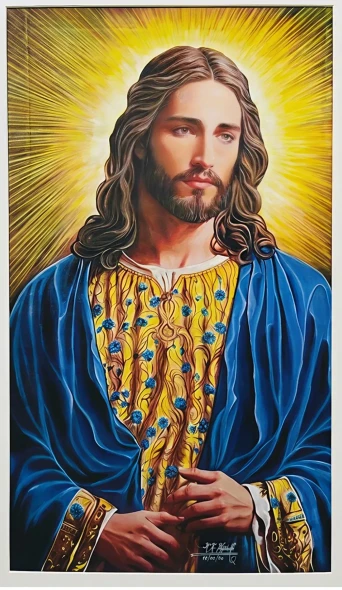 Lord Jesus Christ (ART-18830-126336) - Handpainted Art Painting - 32in X 36in