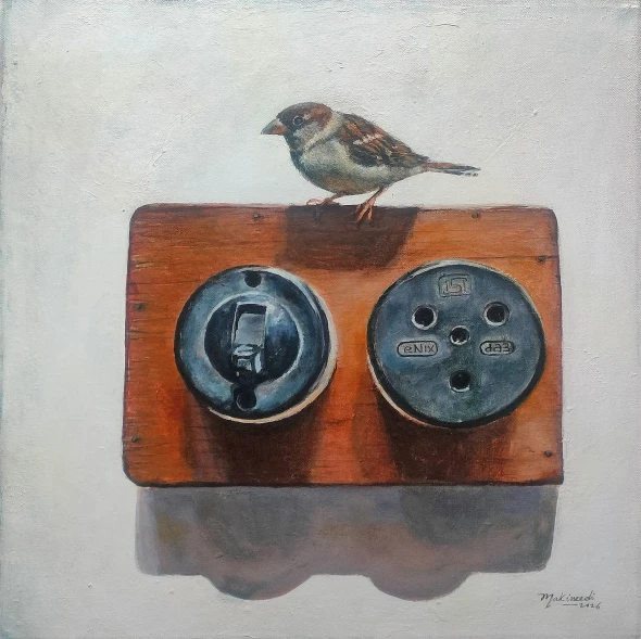 Domestic Nostalgia (ART-17609-125920) - Handpainted Art Painting - 18in X 18in