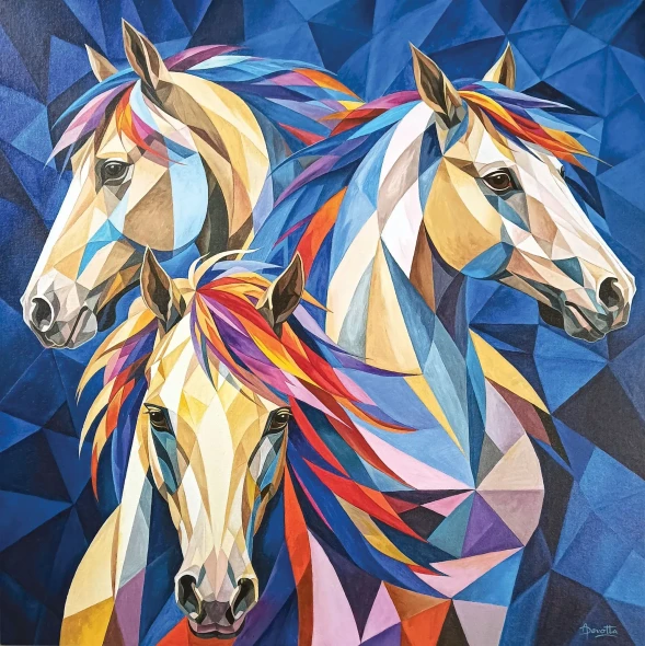 Born To Be Free (ART-8356-126035) - Handpainted Art Painting - 36in X 36in