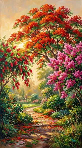 Vibrant Summer Exuberance (PRT-15697-125980) - Canvas Art Print - 33in X 60in