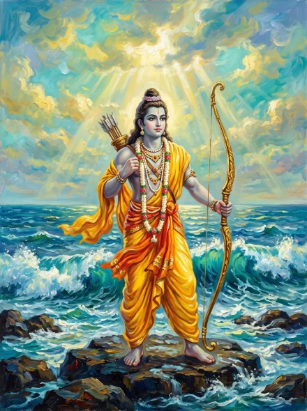 Warrior Prince At Shoreline (PRT-15697-125633) - Canvas Art Print - 45in X 60in