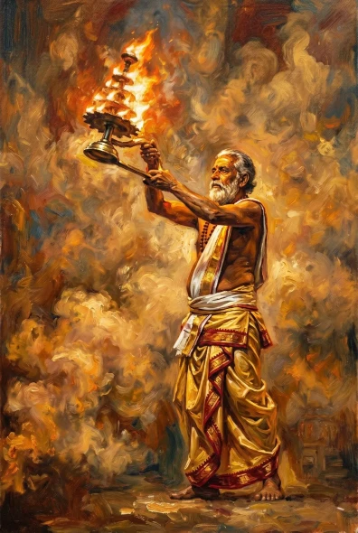 Radiance Of The Sacred Fire (PRT-15697-125619) - Canvas Art Print - 40in X 60in