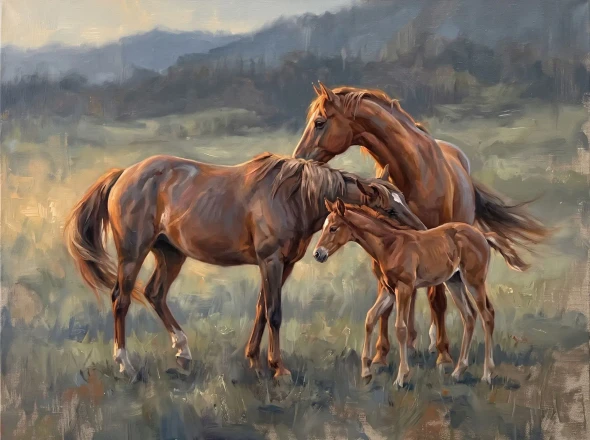 Warmth Of The Sheltering Herd (PRT-15697-125553) - Canvas Art Print - 60in X 45in
