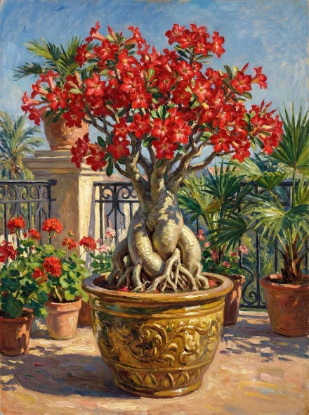 Terrace Desert Rose (PRT-15697-125930) - Canvas Art Print - 45in X 60in