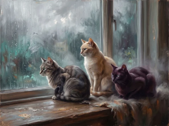 Whispers Of Moonlit Rain (PRT-15697-125555) - Canvas Art Print - 60in X 45in