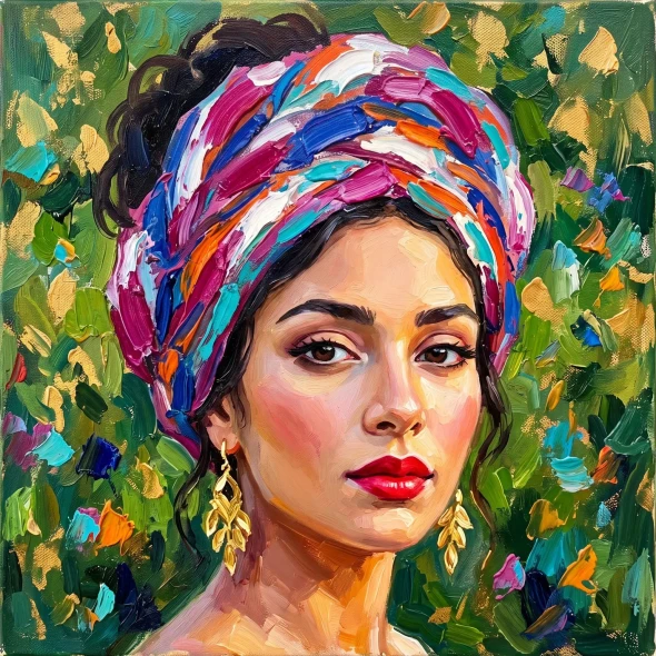 Crown Of Vibrant Silk (PRT-15697-125240) - Canvas Art Print - 60in X 60in