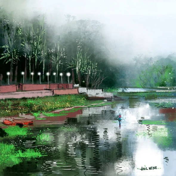 Monsoon Magic 2 (PRT-924-126002) - Canvas Art Print - 18in X 18in