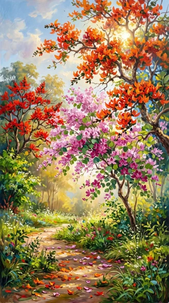 Spring Canopy Harmony (PRT-15697-125975) - Canvas Art Print - 33in X 60in