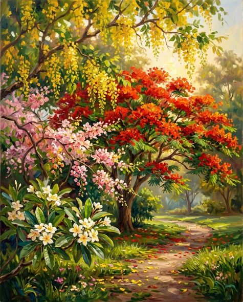 Symphony Of Seasons Past (PRT-15697-125845) - Canvas Art Print - 48in X 60in