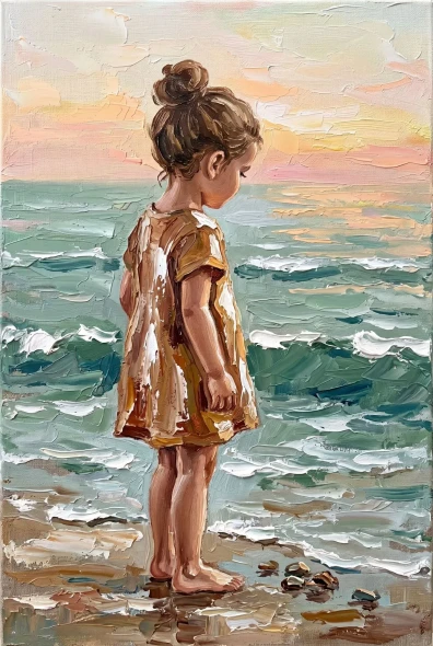 Dawn At The Shoreline (PRT-15697-125551) - Canvas Art Print - 40in X 60in