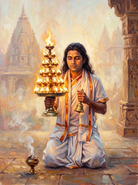 Flame Of Sacred Devotion (PRT-15697-125598) - Canvas Art Print - 45in X 60in