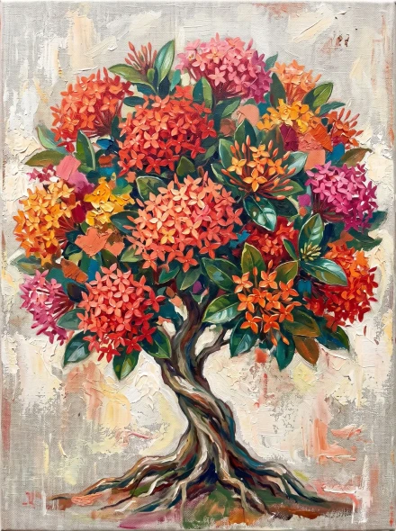 Calligraphic Cotoneaster Cascade (PRT-15697-125968) - Canvas Art Print - 45in X 60in