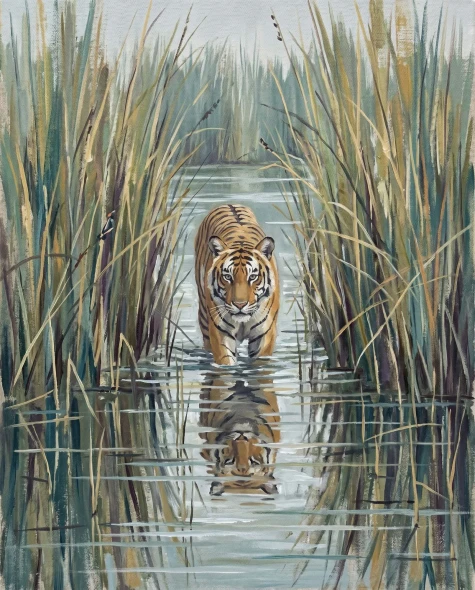 Through The Reed Channels (PRT-15697-125688) - Canvas Art Print - 48in X 60in