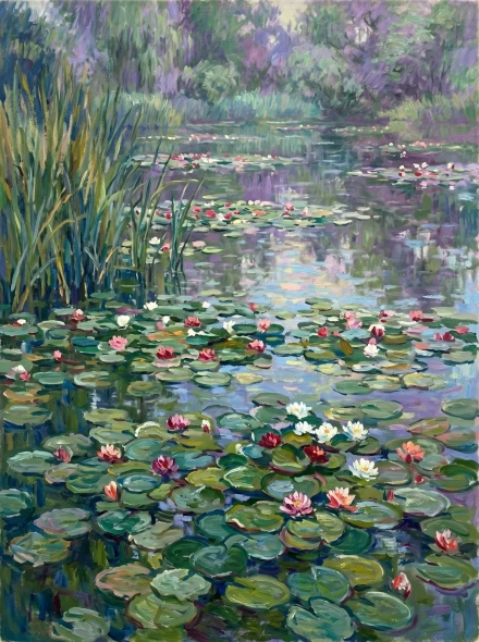 Reflections On Still Water (PRT-15697-125609) - Canvas Art Print - 45in X 60in