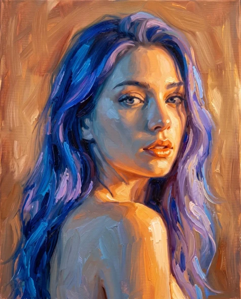 Indigo Echoes Tangerine Light (PRT-16861-126148) - Canvas Art Print - 48in X 60in