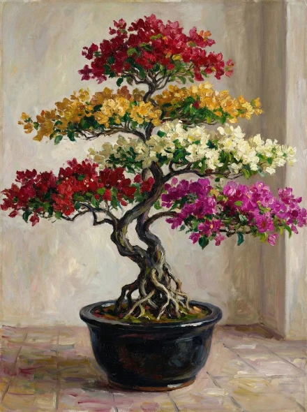 Layered Majesty Bonsai (PRT-15697-125932) - Canvas Art Print - 45in X 60in