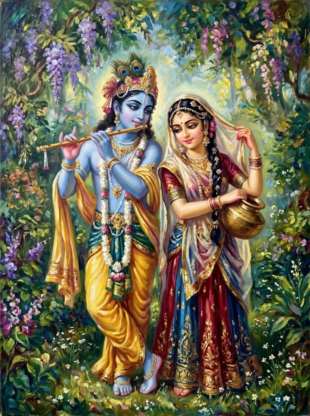 Divine Embraces In Bloom (PRT-15697-125583) - Canvas Art Print - 45in X 60in