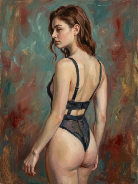 The Pensive Auburn Study (PRT-16861-126092) - Canvas Art Print - 45in X 60in