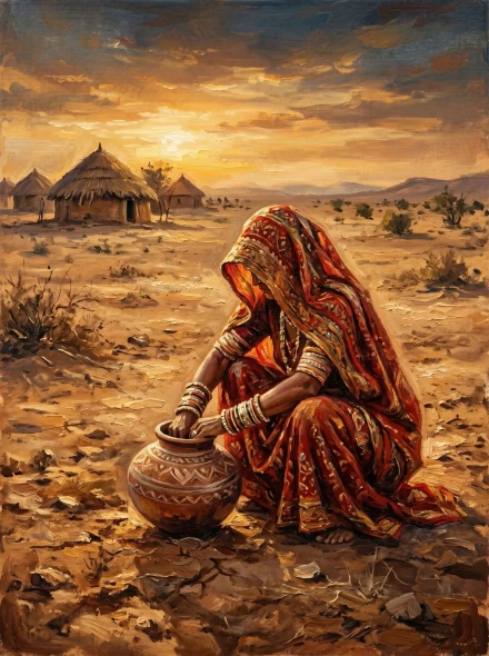 Sunset In The Desert (PRT-15697-125579) - Canvas Art Print - 45in X 60in
