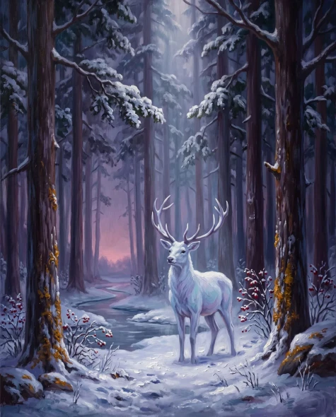 Sanctuary Of The Stag (PRT-15697-125426) - Canvas Art Print - 48in X 60in