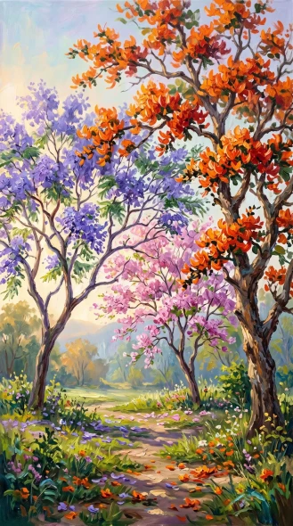 Verdant Spring Crescendo (PRT-15697-125977) - Canvas Art Print - 33in X 60in
