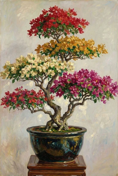 Crimson Cascades In Ceramic (PRT-15697-125926) - Canvas Art Print - 40in X 60in