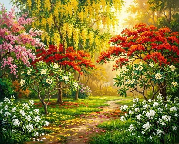 Canopy Of Summer Gold (PRT-15697-125854) - Canvas Art Print - 60in X 48in
