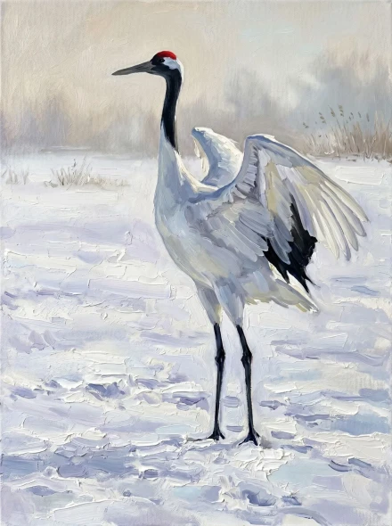 Poise On Frozen Ground (PRT-15697-125596) - Canvas Art Print - 45in X 60in