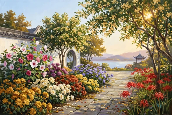 Autumn Fragrance In Hangzhou (PRT-15697-125880) - Canvas Art Print - 60in X 40in