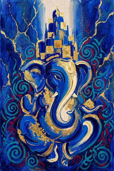 Lapis Lazuli Divine Harmony (PRT-15697-125731) - Canvas Art Print - 40in X 60in
