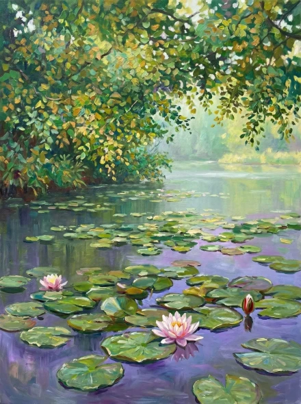 Sanctuary Of Lily Pads (PRT-15697-125612) - Canvas Art Print - 45in X 60in