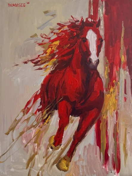 The Red Surge (PRT-18703-126312) - Canvas Art Print - 36in X 48in
