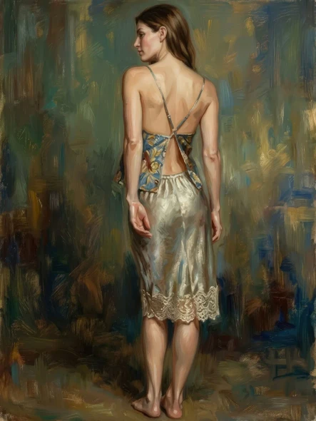 Silent Silhouette In Blue (PRT-16861-126088) - Canvas Art Print - 45in X 60in