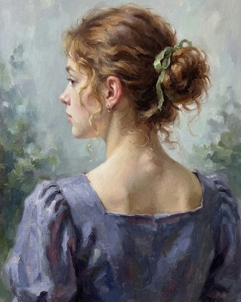 Violet Softness In Profile (PRT-16861-125146) - Canvas Art Print - 48in X 60in