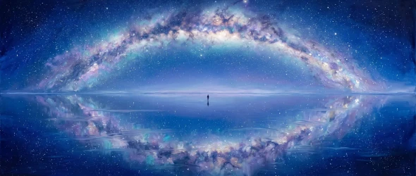Infinite Celestial Mirror (PRT-15697-125513) - Canvas Art Print - 60in X 25in