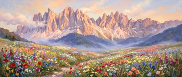 Awakening Of The Dolomites (PRT-15697-124900) - Canvas Art Print - 60in X 25in