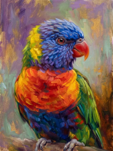 Symphony In Prismatic Feathers (PRT-15697-124439) - Canvas Art Print - 45in X 60in