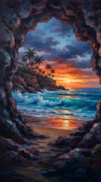 Glimpse Beyond The Chasm (PRT-16861-124493) - Canvas Art Print - 33in X 60in