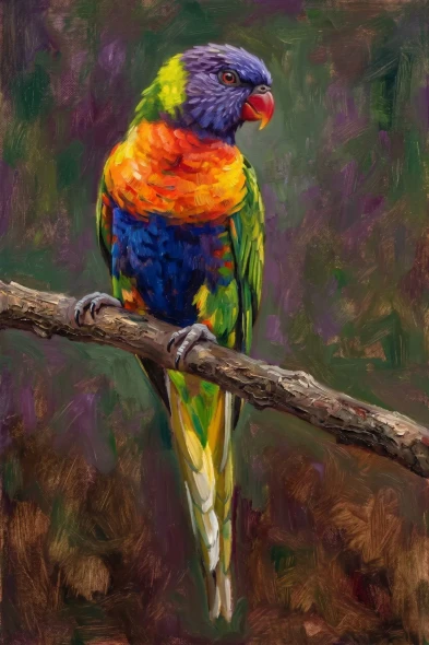 Prismatic Chorus On The Bough (PRT-15697-124419) - Canvas Art Print - 40in X 60in