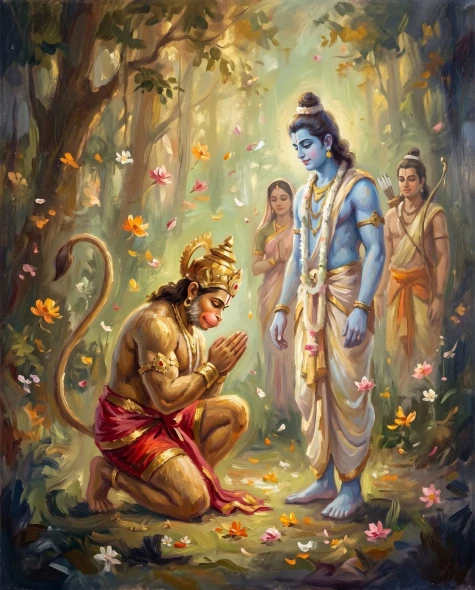 Humble Surrender In Forest (PRT-15697-126388) - Canvas Art Print - 48in X 60in