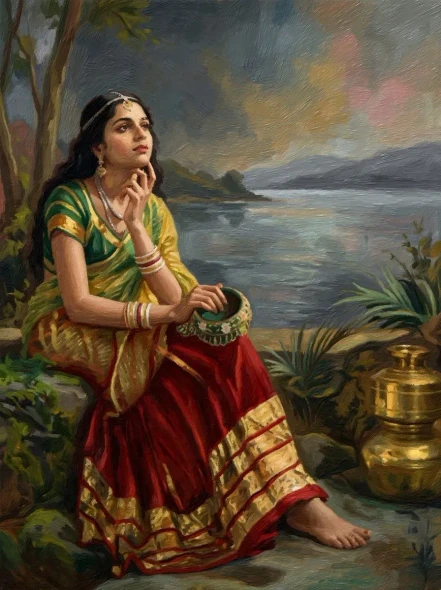 Quiet Reverie By The Water (PRT-15697-126568) - Canvas Art Print - 45in X 60in