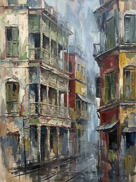 Echoes Of Colonial Rhythms (PRT-15697-126465) - Canvas Art Print - 45in X 60in