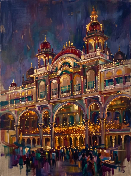Nocturnal Golden Rhythms (PRT-15697-126462) - Canvas Art Print - 45in X 60in